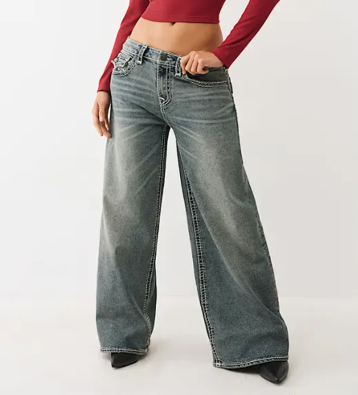Jessie Mid Rise Super T Flap Super Baggy Jean